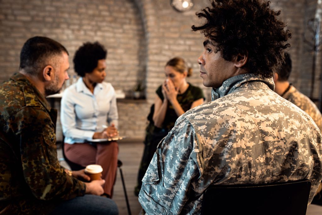 Group of soldier in a therapy.